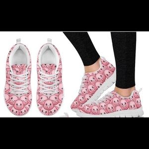 Women’s Piggy Print Tennis Shoes, Sz 9, NWOT